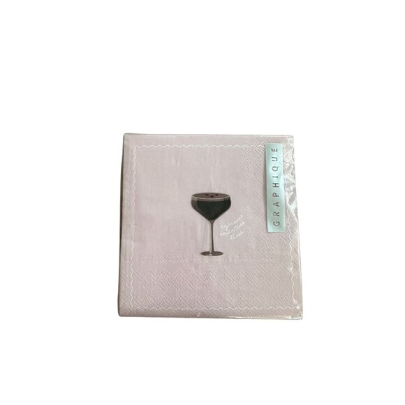 GRAPHIQUE Espresso Martini Tini Time Pink Party Cocktail Napkins NEW SEALED - Picture 3 of 4